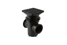 Back Inlet Roddable Gully 90° Outlet Square Grid Black