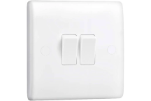 6A Double Gang 2 Way Slimline Switch - White
