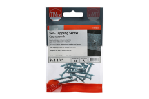 Timco Self-Tapping Countersunk Silver Screws - 8 x 1¼\" (16pcs)