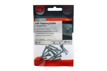Timco Self-Tapping Countersunk Silver Screws - 8 x 1\" (18pcs)