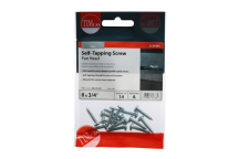 Timco Self-Tapping Pan Head Silver Screws - 8 x ¾\" (14pcs)
