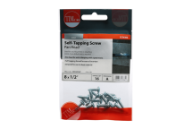 Timco Self-Tapping Pan Head Silver Screws - 8 x ½\" (16pcs)