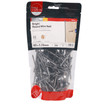 Timco Round Wire Nails Bright -  65 x 3.35mm (1kg)